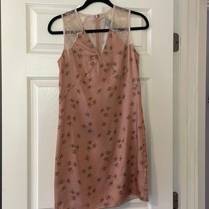 All Saints Mauve Floral Sleeveless Dress